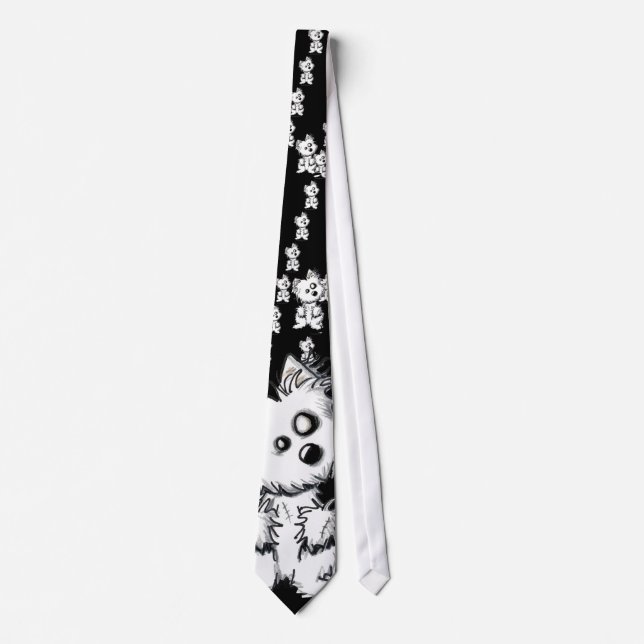 Westie Zombie Dog Neck Tie Krawatte (Vorderseite)