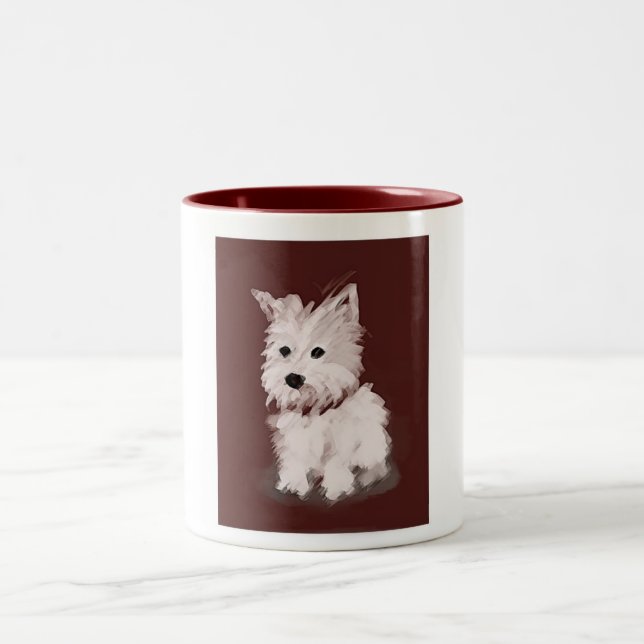 Westie Zweifarbige Tasse (Mittel)