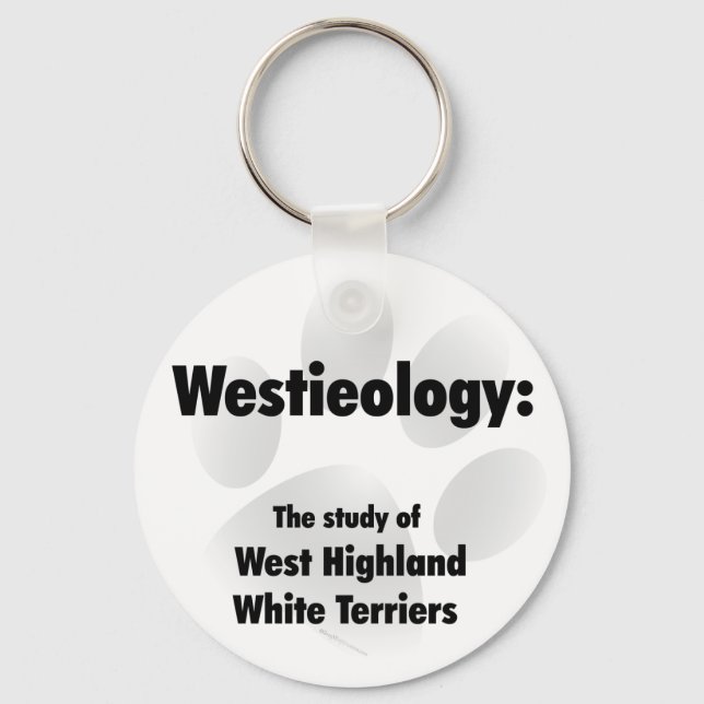 Westieology - Study of Westies Schlüsselanhänger (Vorderseite)
