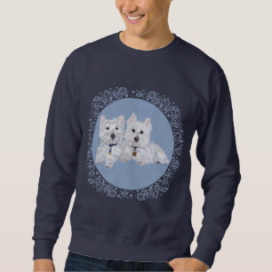 Westies auf Blau Sweatshirt