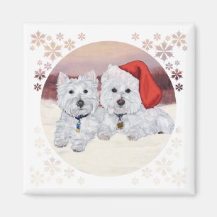 Westies im Winter Magnet