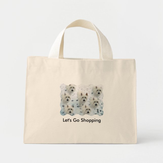 Westies "Let's Go Shopping" Funchpaket Mini Stoffbeutel (Vorne)