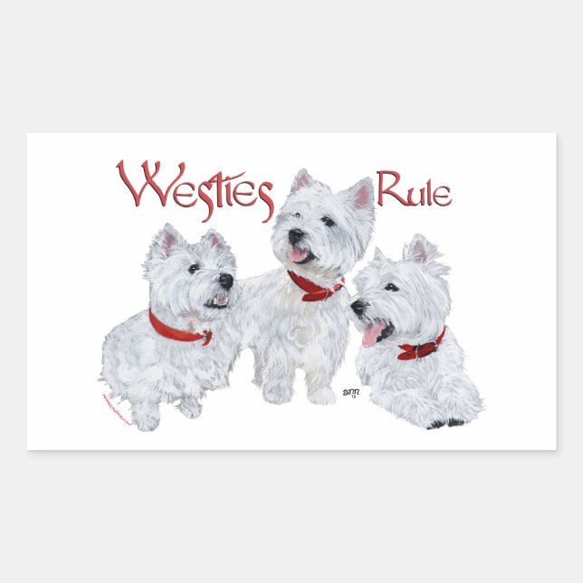 Westies-Regel! Rechteckiger Aufkleber (Vorderseite)