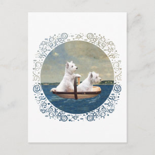 Westies Set Sail Postkarte
