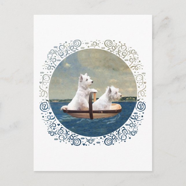 Westies Set Sail Postkarte (Vorderseite)