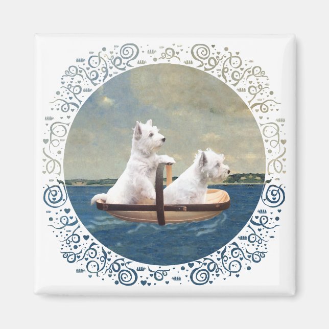 Westies setzen Segel Magnet (Vorne)
