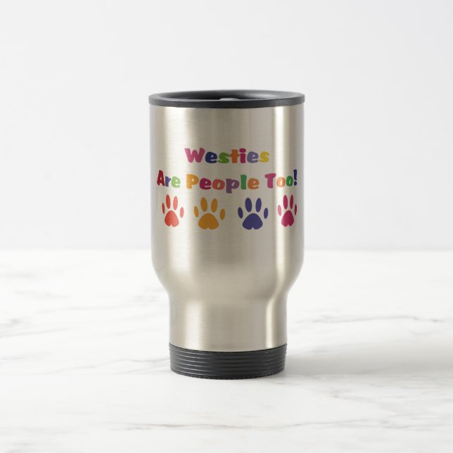 Westies sind auch Menschen Reisebecher (Mittel)