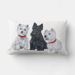 Westies und ein Scottie zusammen Lendenkissen