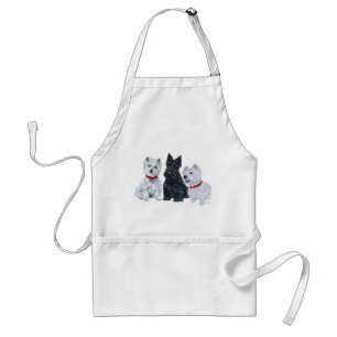 Westies und ein Scottie zusammen Schürze