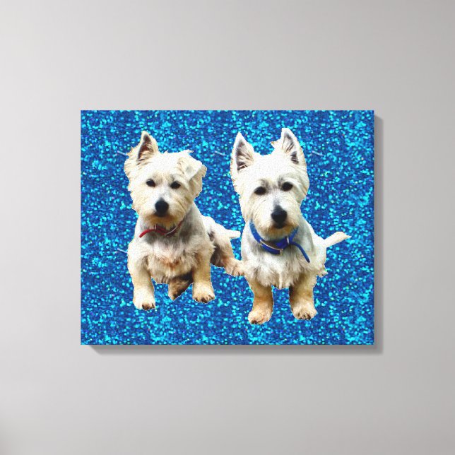 Westies Wall Leinwand.. Leinwanddruck (Vorderseite)