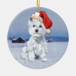 Westies Weihnachtsbaumanhänger Keramik Ornament