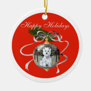 Westies Weihnachtsbaumschmuck Keramikornament
