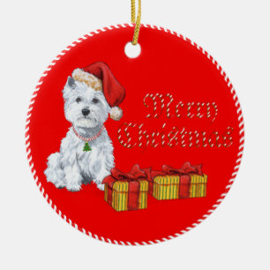 Westies Weihnachtsbaumschmuck Keramikornament