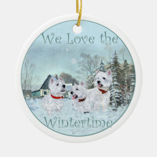 Westies Weihnachtsdekoration Keramikornament