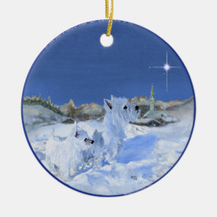 Westies Weihnachtsverzierung Keramik Ornament