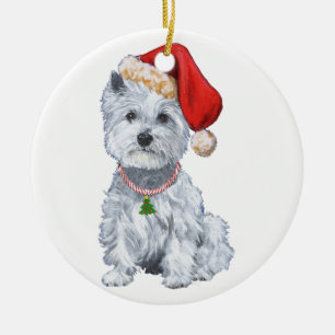 Westies Weihnachtsverzierung Keramikornament