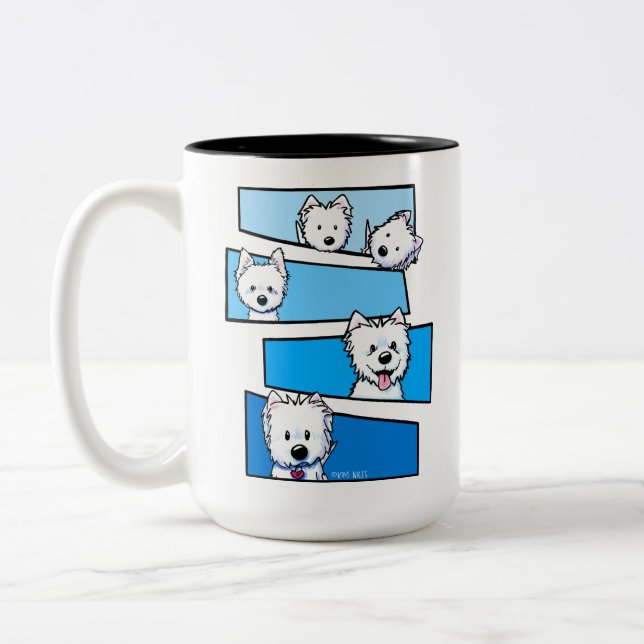 Westievision Westie Terrier Lover  Zweifarbige Tasse (Links)