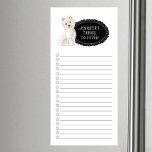 Westin Shopping List Magnetic Notepad Magnetischer Notizblock<br><div class="desc">Adorable Sachen,  um Westie Hund mit einem schwarzen Chalkboard Rahmen personalisiert mit Ihrem Namen zu holen.</div>
