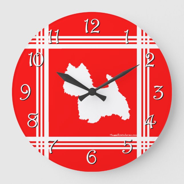 Westin Silhouette Rot Große Wanduhr (Vorderseite)