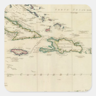 Westindien-Inseln 2 Quadratischer Aufkleber