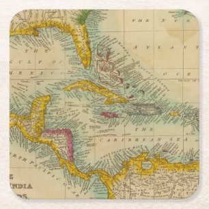 Westindien-Inseln Rechteckiger Pappuntersetzer