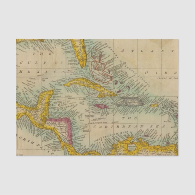Westindien-Inseln Seidenpapier (Vorderseite)