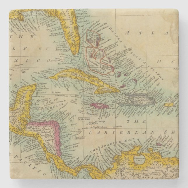 Westindien-Inseln Steinuntersetzer (Vorderseite)