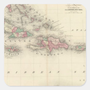 Westindische Inseln 3 Quadratischer Aufkleber