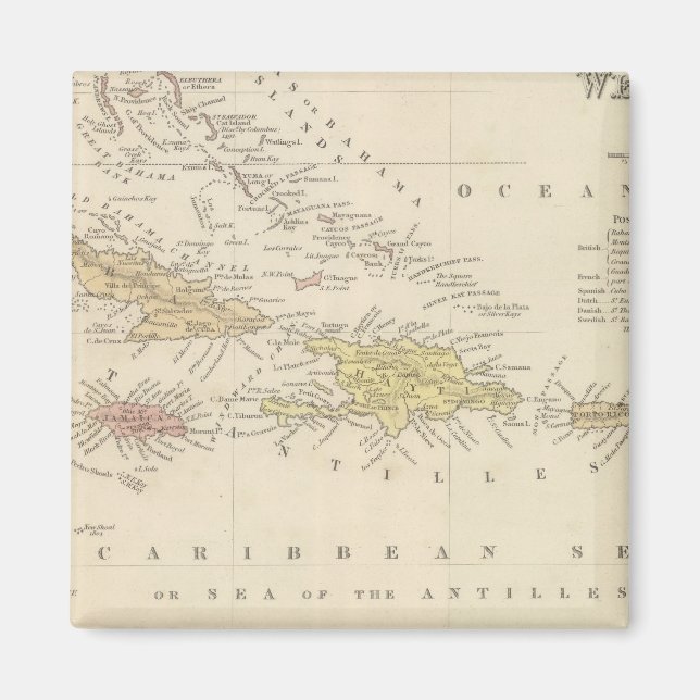 Westindische Inseln 4 Magnet (Vorne)