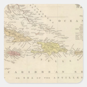 Westindische Inseln 4 Quadratischer Aufkleber