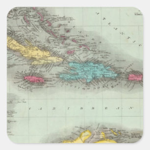 Westindische Inseln 8 Quadratischer Aufkleber