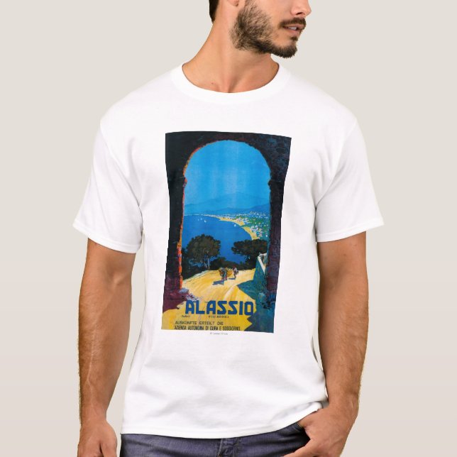 Westitaliener-Riviera-Reise-Plakat T-Shirt (Vorderseite)