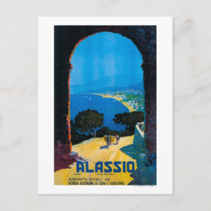 Westitalienische Riviera Reiseplakat Postkarte