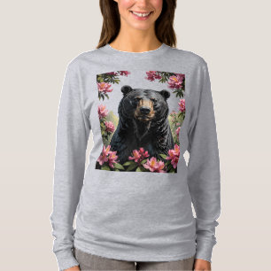 Westjordanischer Bär und rosa Rhododendren T-Shirt