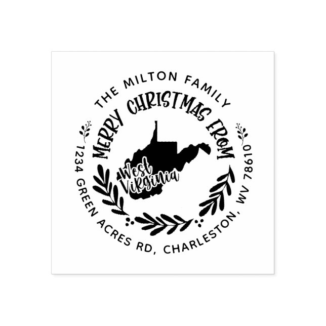 Westjordanland fröhliche Weihnachtsfeier Rücksende Gummistempel (Prägung)