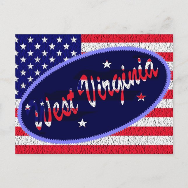 Westjordanland - US-Flagge Postkarte (Vorderseite)