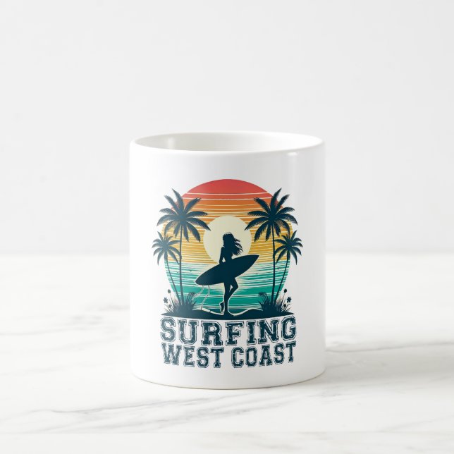 Westküste Surfen Kaffeetasse (Mittel)