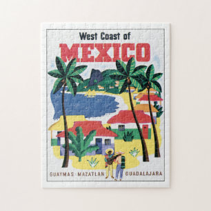Westküste von Mexiko Vintage-Reiseplakat-Kunstwerk Puzzle