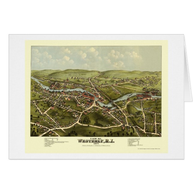 Westlich, RI panoramische Karte - 1877 (Vorderseite (Horizontal))