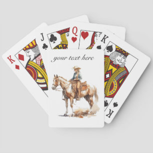 Westliche Aquarell-Blondine-Cowgirl, individuell a Spielkarten