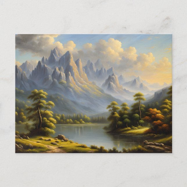 Westliche Berge und Fluss Postkarte (Vorderseite)