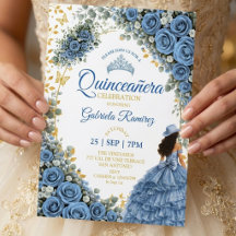 Westliche Blaue Rosen Goldenes Land Quinceañera