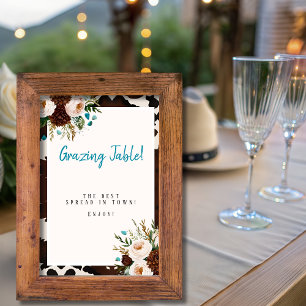 Westliche Boho-Wildblumen- "Grazing Table"-Schrift Einladung