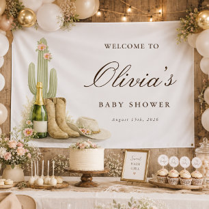 Westliche Cowboy-Stiefel Country Baby Shower Begrü Banner
