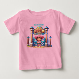 Westliche Cowgirl Erstes Rodeo Geburtstag Benutzer Baby T-shirt