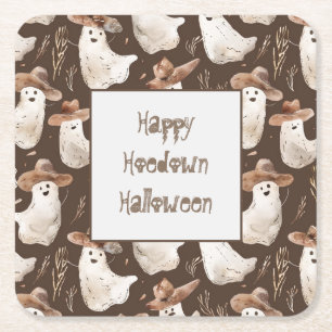 Westliche Geister Halloween Hoedown Party Rechteckiger Pappuntersetzer