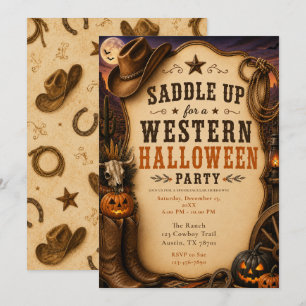 Westliche Halloween-Party Einladung