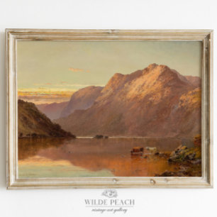Westliche Hochlandlandschaft Vintage-Ranch-Gemälde Poster