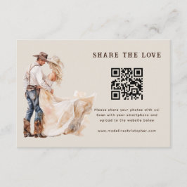 Westliche Hochzeit Teilen Sie die Liebe QR-Code Begleitkarte