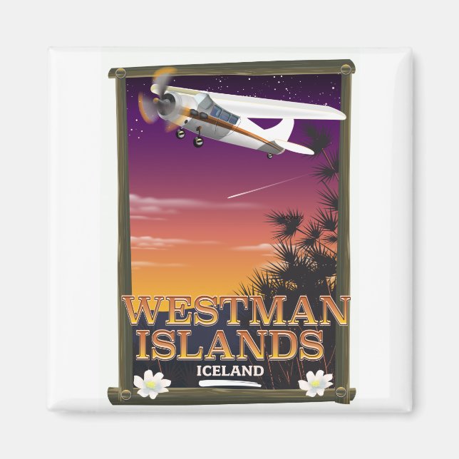 Westliche Inseln Island Reiseplakat Magnet (Vorne)